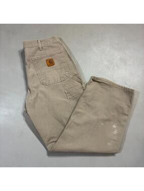 vintage carhartt carpenter pants khaki 36x36
